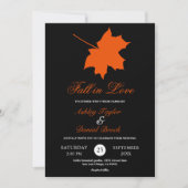 Elegante zwarte val laat Boho chique bloemenbruilo Kaart (Voorkant)