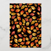 Elegante zwarte val verlaat rustieke Boho-bruiloft Folie Uitnodiging (Achterkant)