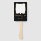 Elegante zwarte veilingpeddel handwaaier (Voorkant)