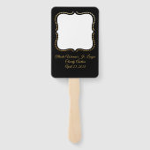 Elegante zwarte veilingpeddel handwaaier (Achterkant)