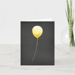 Elegante zwarte verjaardag Kaart met gele ballon