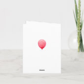 Elegante zwarte verjaardag Kaart met gele ballon (Achterkant)