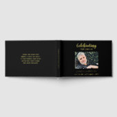 Elegante zwarte viering van het leven Foto Memoria Gastenboek (Volledig)