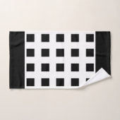 Elegante zwarte vierkanten op zwart & wit bad handdoek (Handdoek)