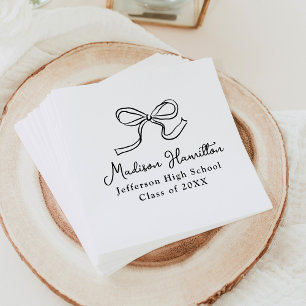 Elegante Zwarte Vintage Strik Afstuderen Servet