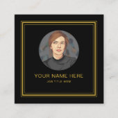 Elegante zwarte visitekaartje met M Gold Script Contactkaartje (Voorkant)