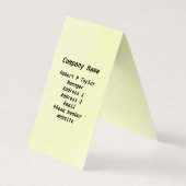 Elegante zwarte vogel op tak rups geel visitekaartje (Achterkant)