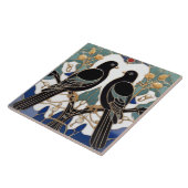Elegante zwarte vogels Art Nouveau Vogel Art Deco Tegeltje (Zijkant)