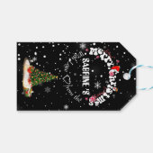 Elegante zwarte vrolijke kerst graffiti cadeau Lab Cadeaulabel (Voorkant (Horizontaal))