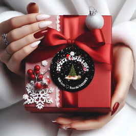 Elegante zwarte vrolijke kerstgraffiti rond bedankjes labels