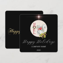 Elegante zwarte waterverf kerstkaart