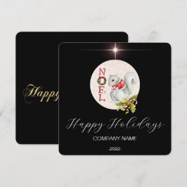 Elegante zwarte waterverf kerstkaart