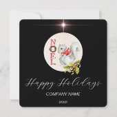 Elegante zwarte Waterverf vakantie Kaart (Voorkant)