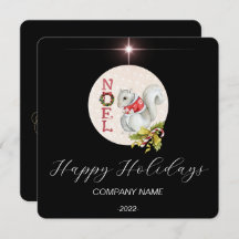 Elegante zwarte Waterverf vakantie Kaart