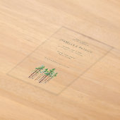 Elegante Zwarte Waterverftebomen Acryl Uitnodigingen (Laagn)