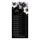 Elegante Zwarte White Spa Diensten Menu Rack Card (Voorkant)