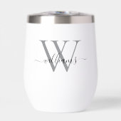 Elegante Zwarte Witte Aangepaste Monogram Script N (Voorkant)