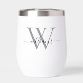 Elegante Zwarte Witte Aangepaste Monogram Script N (Achterkant)