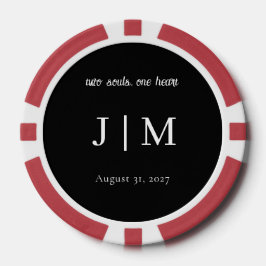 Elegante zwarte & witte aanpasbare poker chips