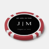 Elegante zwarte & witte aanpasbare poker chips (Enkel)