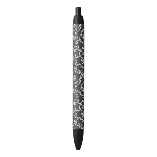 Elegante Zwarte Witte Abstract  Inkt Pen (Voorkant Verticaal)