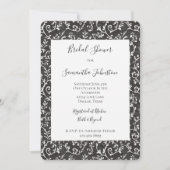 Elegante Zwarte Witte Abstracte Bruidsuitnodiging Kaart (Voorkant)
