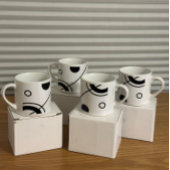 Elegante Zwarte & Witte Abstracte espressokop Espresso Kop