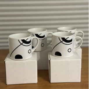 Elegante Zwarte & Witte Abstracte espressokop Espresso Kop