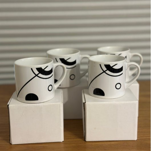 Elegante Zwarte & Witte Abstracte espressokop Espresso Kop