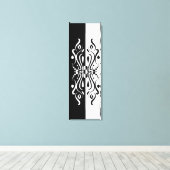 Elegante Zwarte & Witte Abstracte Harlekijnstijl Canvas Afdruk (Insitu (Houten vloer))