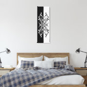 Elegante Zwarte & Witte Abstracte Harlekijnstijl Canvas Afdruk (Insitu (Slaapkamer))
