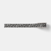Elegante Zwarte Witte Abstracte Trouw Grosgrain Lint (Voorkant)