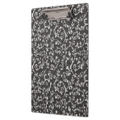 Elegante Zwarte Witte Abstracte Trouw Klembord (Links)