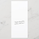 Elegante zwarte & witte afstudeerprogramma kaart 2 (Achterkant)