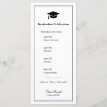 Elegante zwarte & witte afstudeerprogramma kaart 2