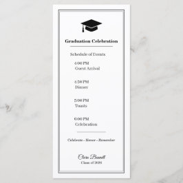 Elegante zwarte & witte afstudeerprogramma kaart 2