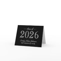 Elegante zwarte witte afstuderen 2026