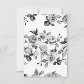 Elegante Zwarte & Witte Bloem Foto Save The Date (Achterkant)