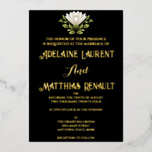 Elegante Zwarte & Witte Bloemige Trouw: Calligrafi