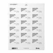Elegante Zwarte Witte Boomtak Blad Adres Etiket (Full Sheet)