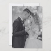 Elegante Zwarte & Witte Bruiloft Kaart (Achterkant)