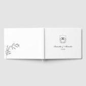 Elegante Zwarte & Witte Crest Gastenboek (Volledig)
