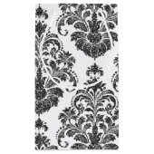 elegante zwarte witte Damask Klein Cadeauzakje (Achterkant)