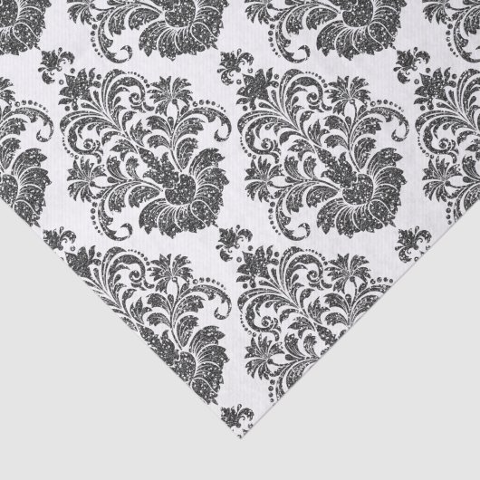 elegante zwarte witte Damask Tissuepapier (Detail)