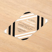 Elegante zwarte witte diamanten strepen Moderne br Acryl Uitnodigingen (Laagn)