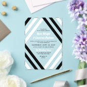 Elegante zwarte witte diamanten strepen Moderne br Acryl Uitnodigingen (Insitu (Huwelijk))