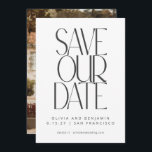Elegante Zwarte Witte Eenvoudige Moderne Trendy Fo Save The Date<br><div class="desc">Elegante Zwarte Witte Eenvoudige Moderne Trendy Foto Bewaar de Datum</div>
