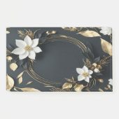 Elegante Zwarte Witte en Gouden Bloemenkrans Bruil Post-it® Notes (Voorkant)