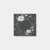 Elegante Zwarte Witte en Gouden Bloemenkrans Bruil Post-it® Notes (Voorkant)
