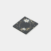 Elegante Zwarte Witte en Gouden Bloemenkrans Bruil Post-it® Notes (Schuin)
